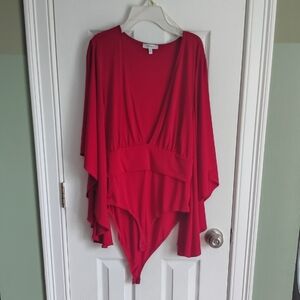 Persaya Red V-Neck Blouse